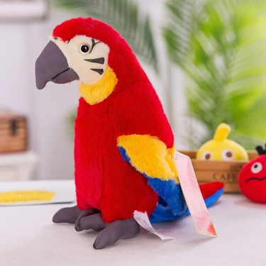 Interactief Pluche Papegaai Speelgoed voor Kinderen met Geluid - Zacht en Knuffelbaar, 25 cm 0